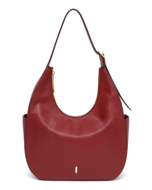 thacker Red Amira Large Leather Hobo Bag