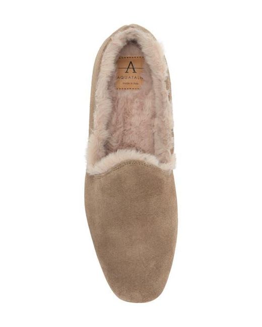 Aquatalia Gray Romie Faux Fur Lined Loafer