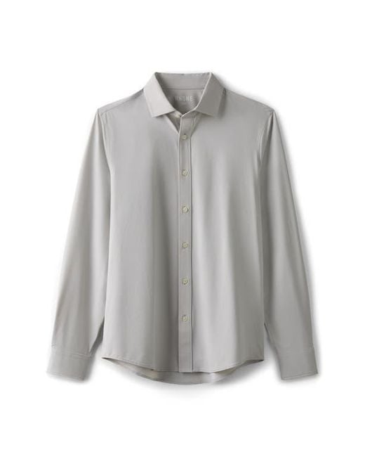 Rhone Gray Commuter Classic Fit Stretch Button-Up Shirt for men