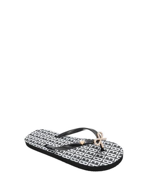 Bebe White Charm Flip Flop