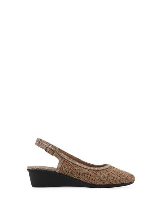 White Mountain Brown Borris Slingback Wedge