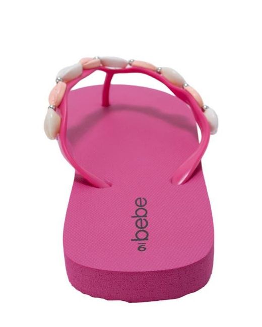 Bebe Pink Seashell Flip Flop