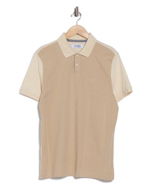 Original Penguin Natural Geometric Jacquard Cotton Jersey Polo for men