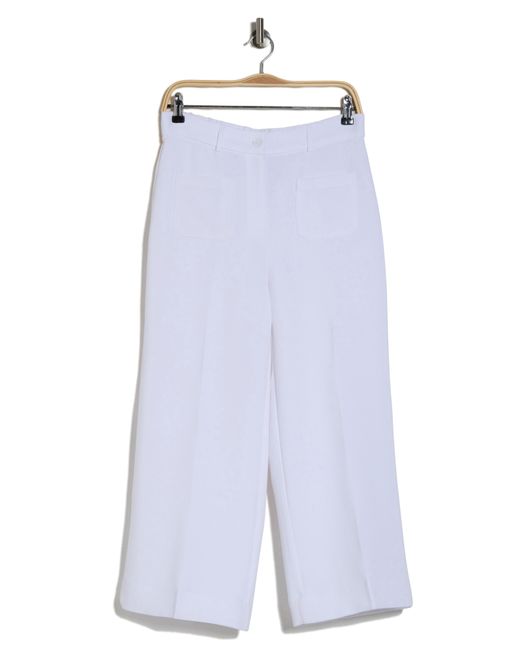 Adrianna Papell White Pocket Wide Leg Pants