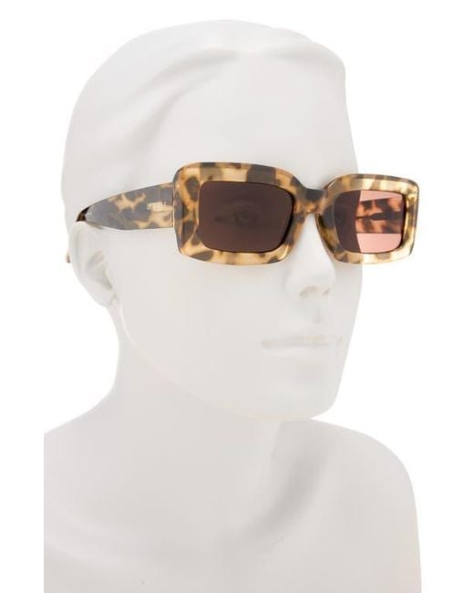 DIFF Brown Katie 52Mm Gradient Rectangle Sunglasses