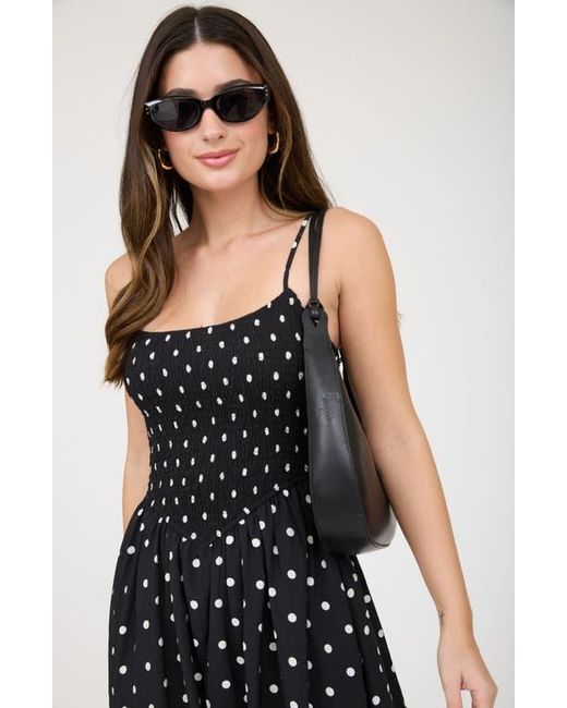 blu pepper polka dot dress Blu Pepper Polka Dot Midi Dress in Black