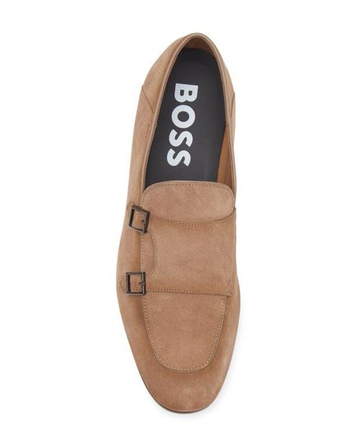 Boss Brown Alvaro Double Monk Loafer for men