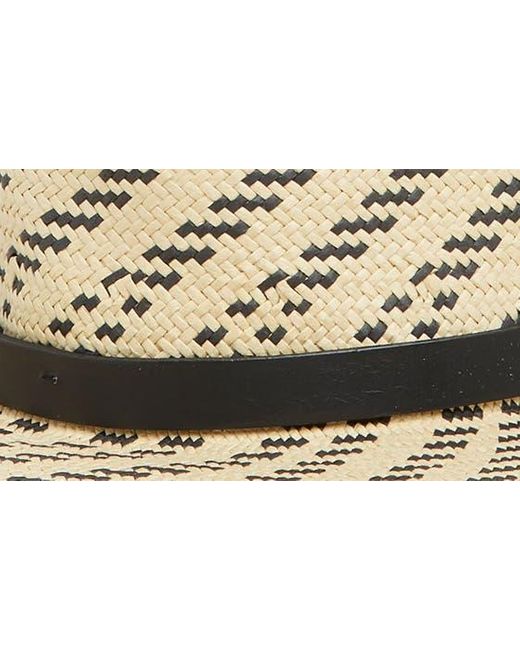 AllSaints Metallic Striped Straw Fedora Hat