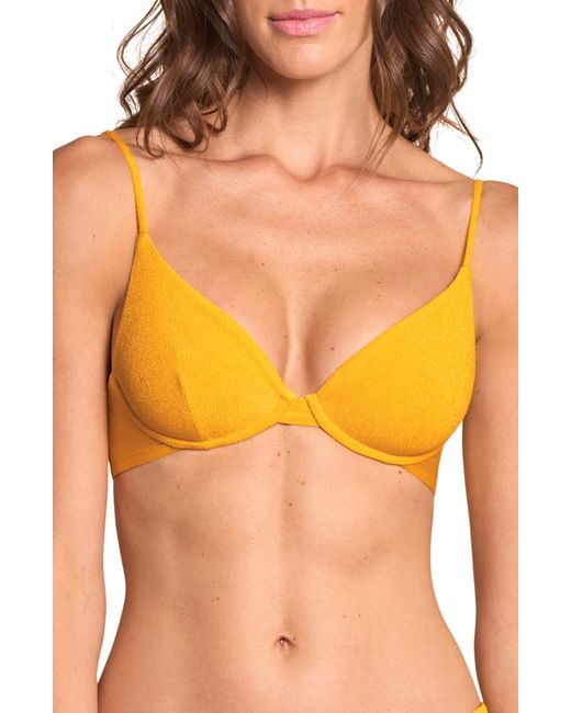 Maaji Orange Sunset Gold Dainty Underwire Reversible Bikini Top