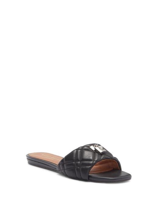 Kurt Geiger Black Brixton Quilted Slide Sandal