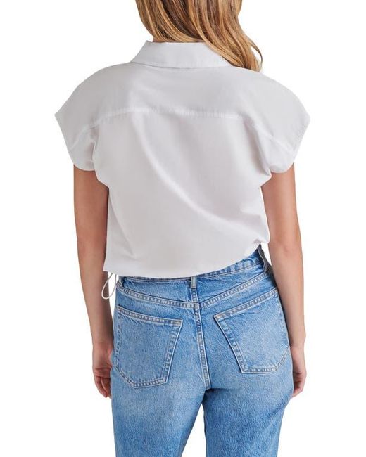 Steve Madden Blue Nassau Short Sleeve Button-Up Top