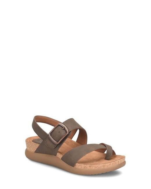 EuroSoft Brown Hampton Toe Loop Slingback Sandal