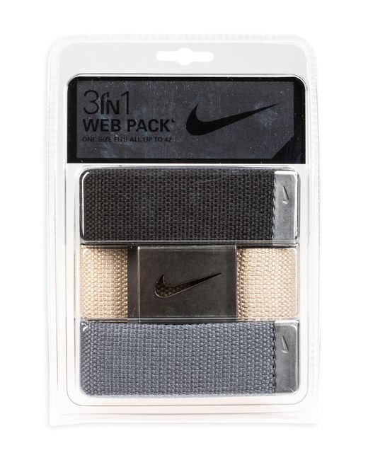 Nike Black 3-pack Web Belts for men