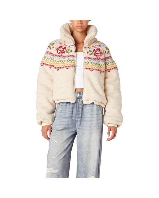 Blank NYC Multicolor Knit Puffer Jacket