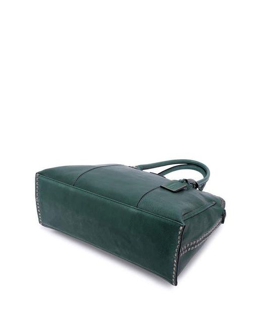 Old Trend Green Soul Stud Leather Satchel Bag