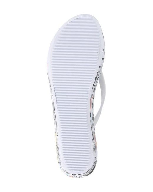 Karl Lagerfeld Blue Nola Graffiti Platform Flip Flop