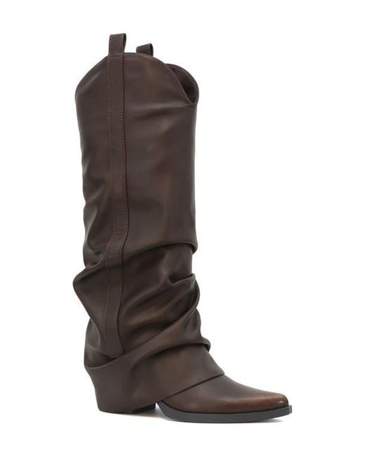 Seven7 Brown Slouch Western Boot