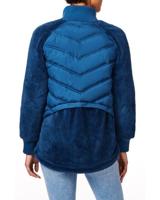 Bernardo Blue Mixed Media Puffer Jacket