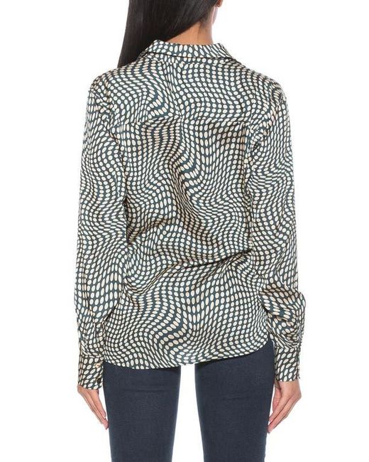Alexia Admor Black Rylin Silky Front Button Blouse