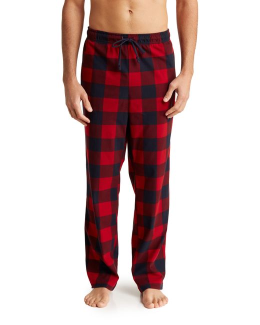 Nautica Cozy Buffalo Plaid Fleece Pajama Pants in Red for Men Lyst