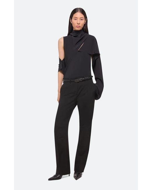 Helmut Lang Black Silk Scarf Top