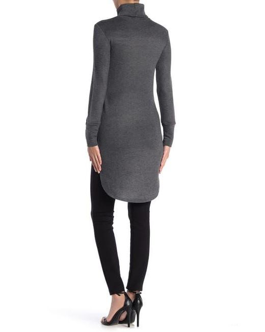 Go Couture Black Turtleneck High-Low Tunic Sweater