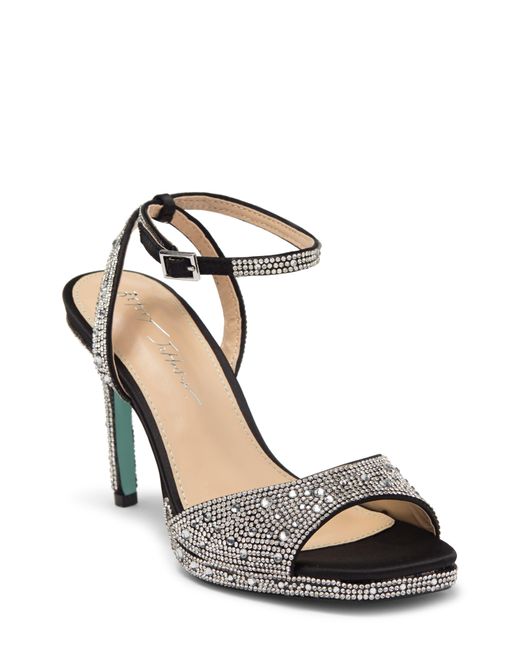 Betsey Johnson Suni Crystal Embellished Ankle Strap Stiletto Sandal in ...