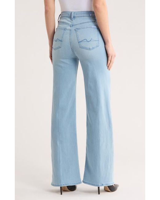 7 For All Mankind Blue Ultra High Rise Wide Leg Jeans