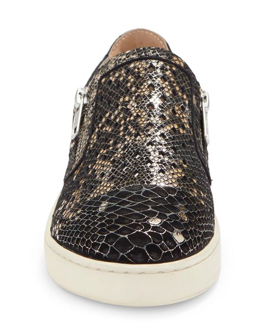 Chocolat Blu Nika Sneaker In Black Gold Embossed Snake At Nordstrom