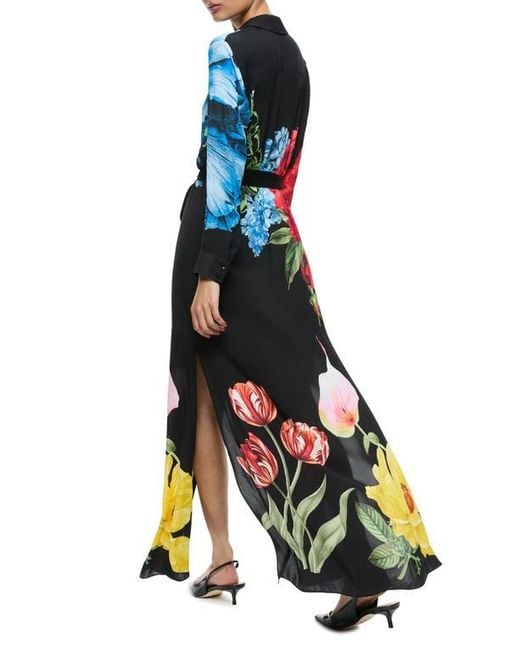 Alice + Olivia Le Parisien Chassidy Maxi Shirtdress in Black