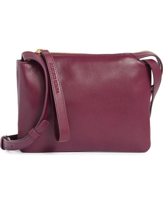 Vince Camuto Purple Laney Leather Crossbody Bag