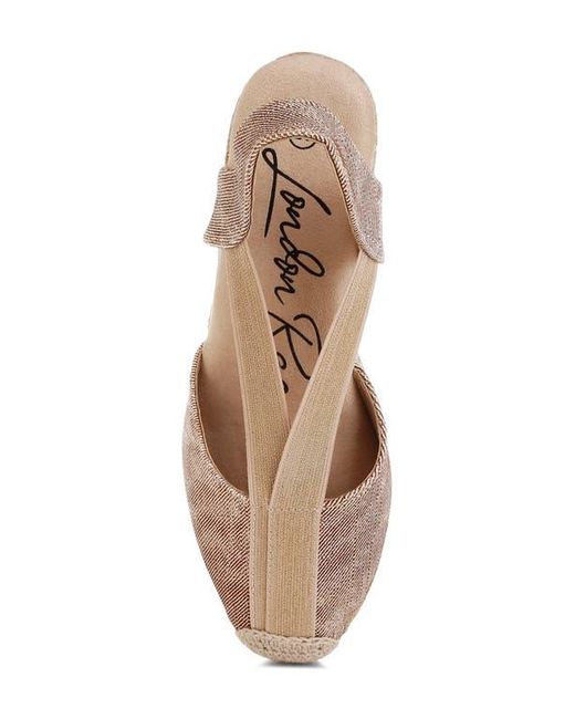 LONDON RAG Pink Port Side Metallic Espadrille Platform Wedge Pump