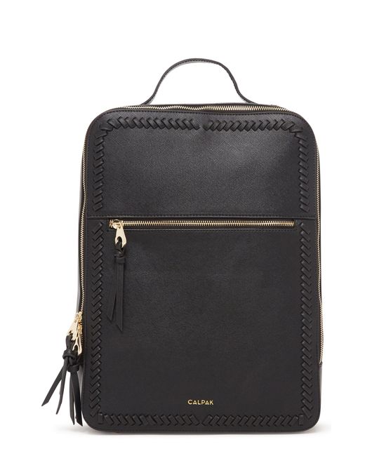 CALPAK Black Kaya Faux Leather Laptop Backpack