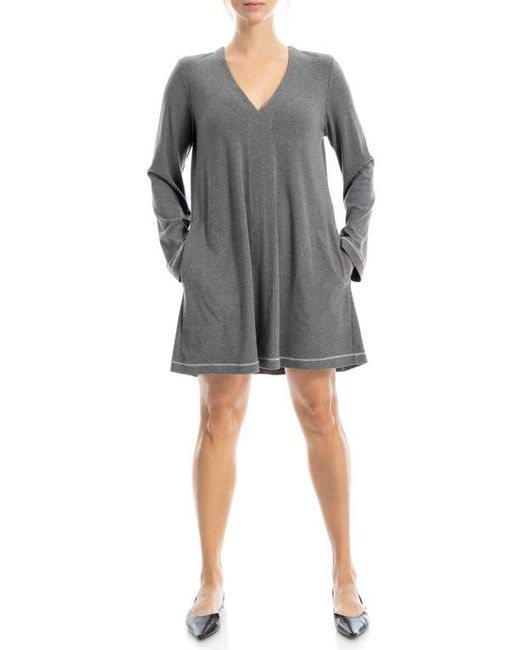 Max Studio Gray Long Sleeve Swing Dress
