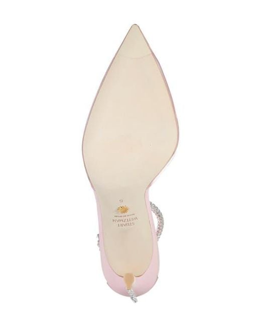 Stuart Weitzman Pink Glam 100 Strap Pump