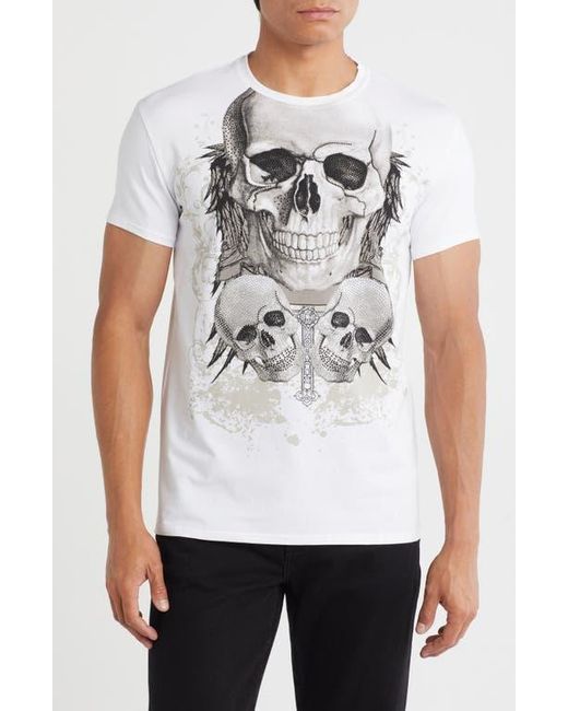 Xray Jeans White Stone Skull Graphic T-Shirt for men