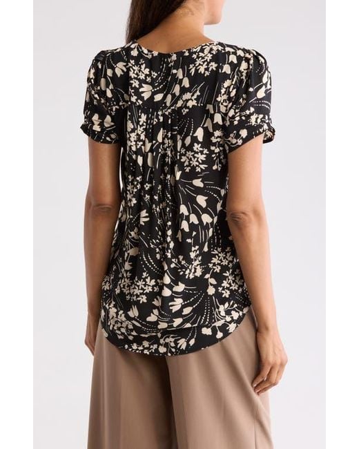 DR2 by Daniel Rainn Black Daniel Rainn Pinch Sleeve Blouse