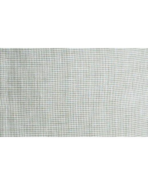 Vince Gray Houndstooth Classic Fit Linen Button-Up Shirt for men