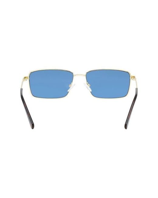 Guess Blue 59Mm Rectangular Sunglasses