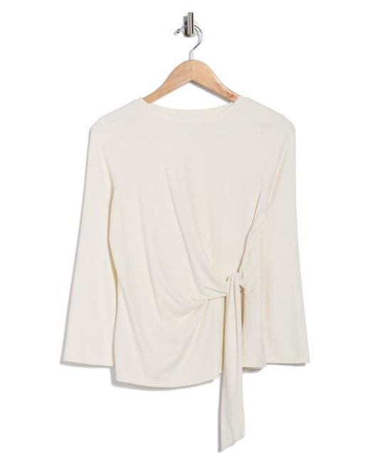 Nordstrom Rack Natural Three Quarter Sleeve Side Tie Knit Top