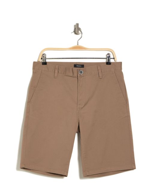RVCA The Week end Stretch Twill Chino Shorts in Natural for Men Lyst
