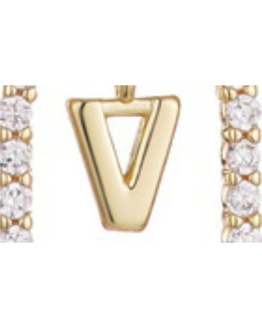 Adornia Metallic Floating Letter Initial Cubic Zirconia Pendant Necklace