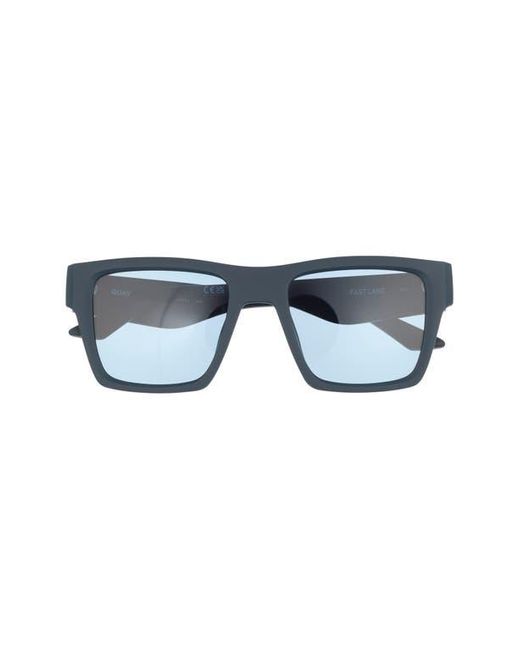 Quay Blue Fast Lane 52Mm Square Sunglasses
