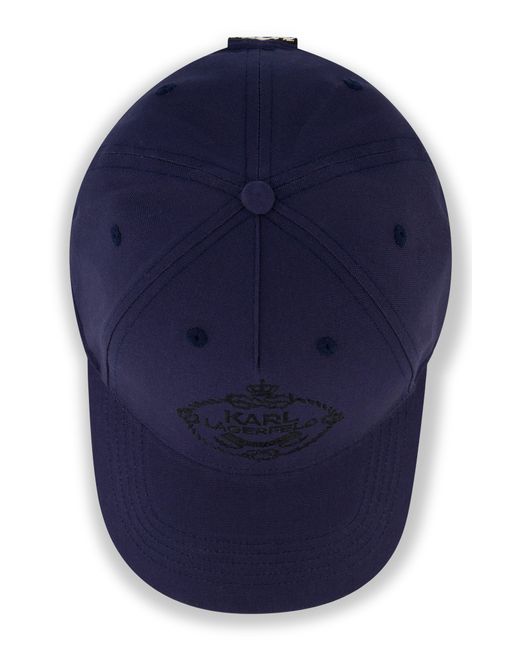 Karl Lagerfeld Blue Crest Logo Baseball Cap for men