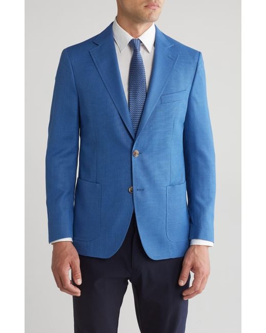 Peter Millar Blue Classic Wool Sport Coat for men