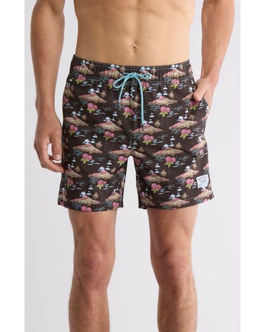 Beach Bros Black Volcano Clouds Swim Trunks for men