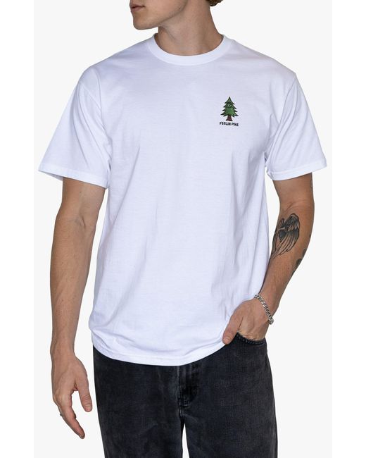 Riot Society White Feelin' Pine Cotton T-shirt for men