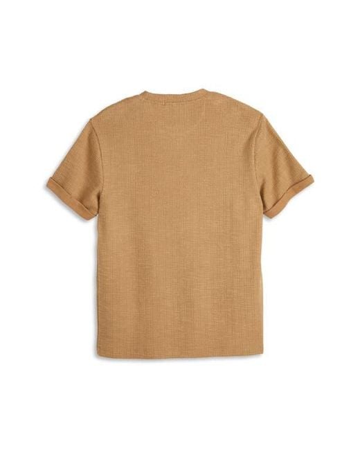 Scotch & Soda Brown Textured Slub Knit T-Shirt for men