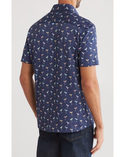 Stone Rose Blue Drytouch® Short Sleeve Button-up Shirt for men