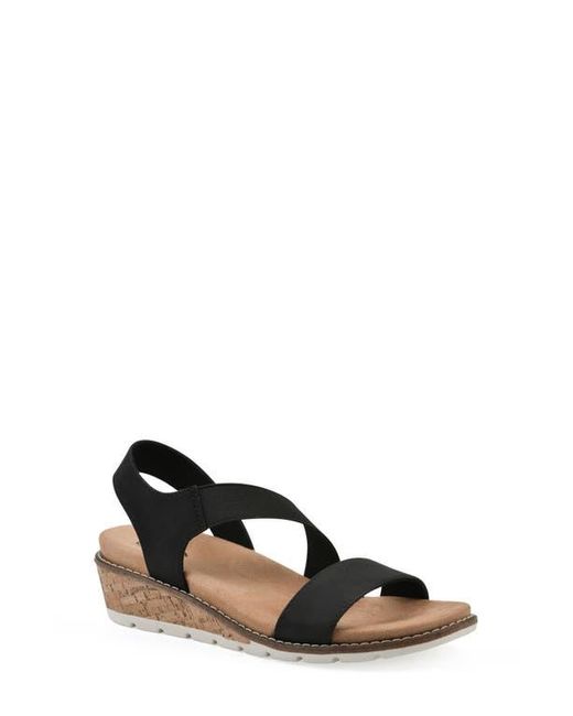 White Mountain Black Tinnley Wedge Sandal